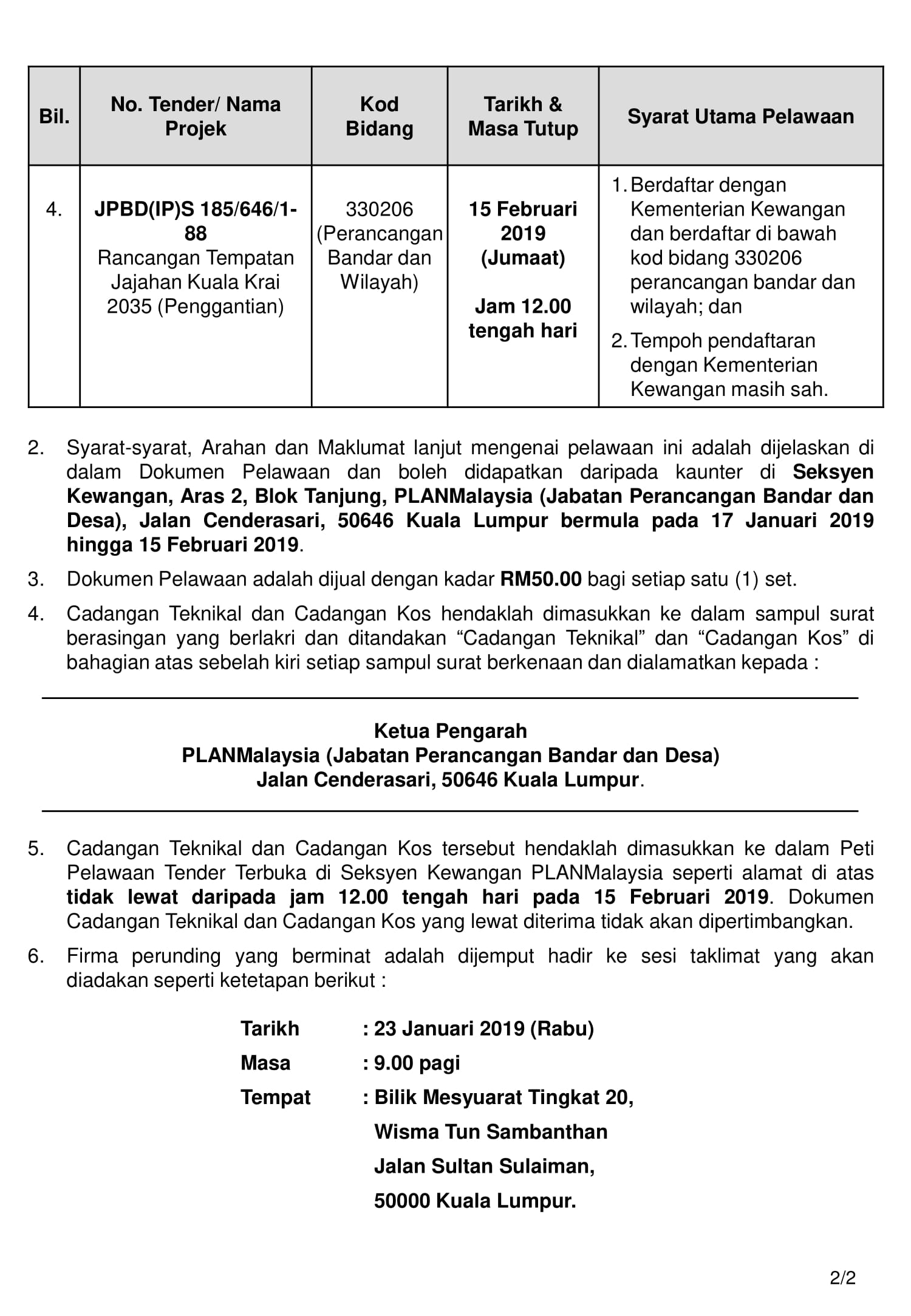 17012019 LAMPIRAN 1 Iklan Tender Terbuka 2019 2