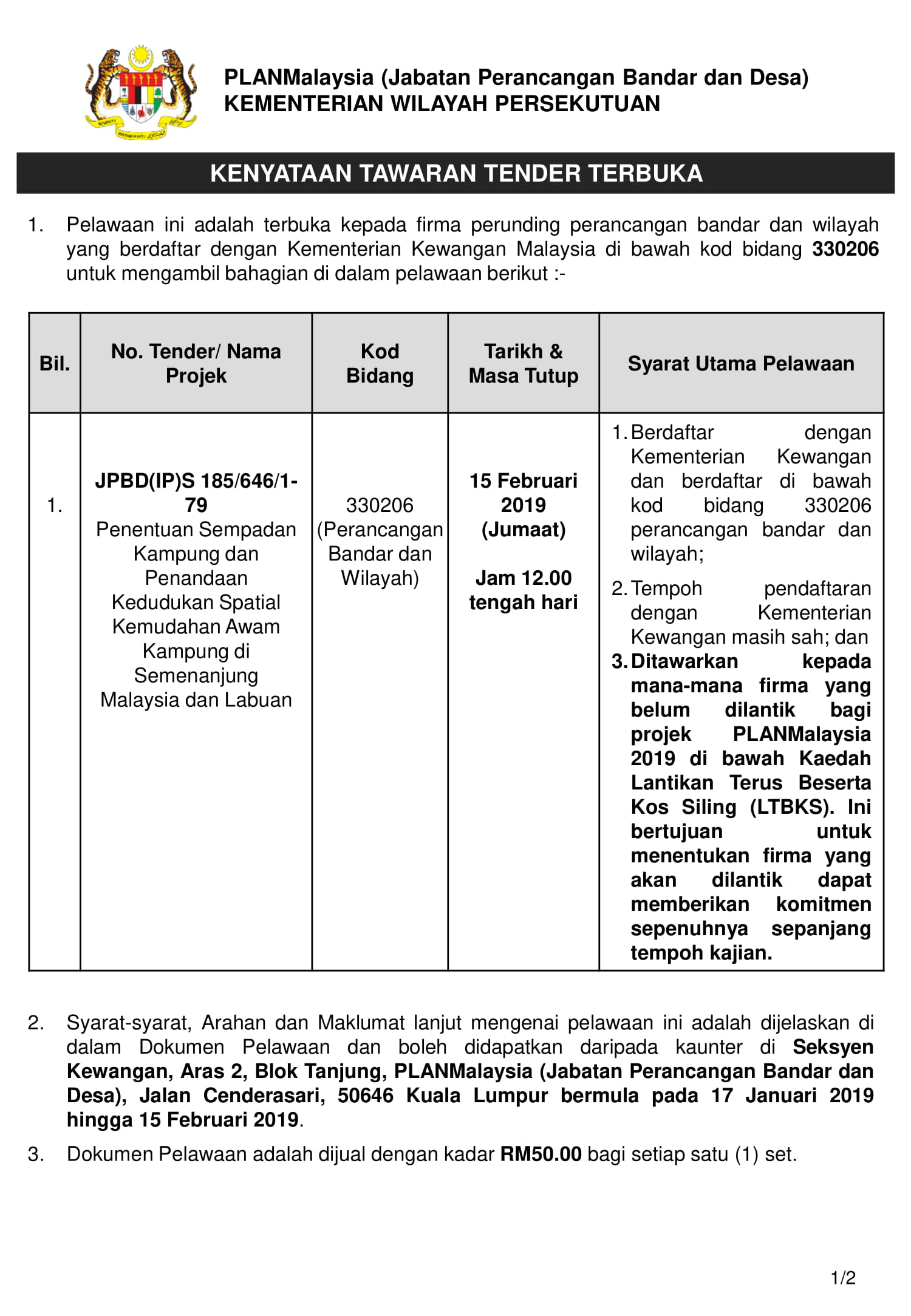 17012019 LAMPIRAN 3 Iklan Tender Terbuka 2019 1