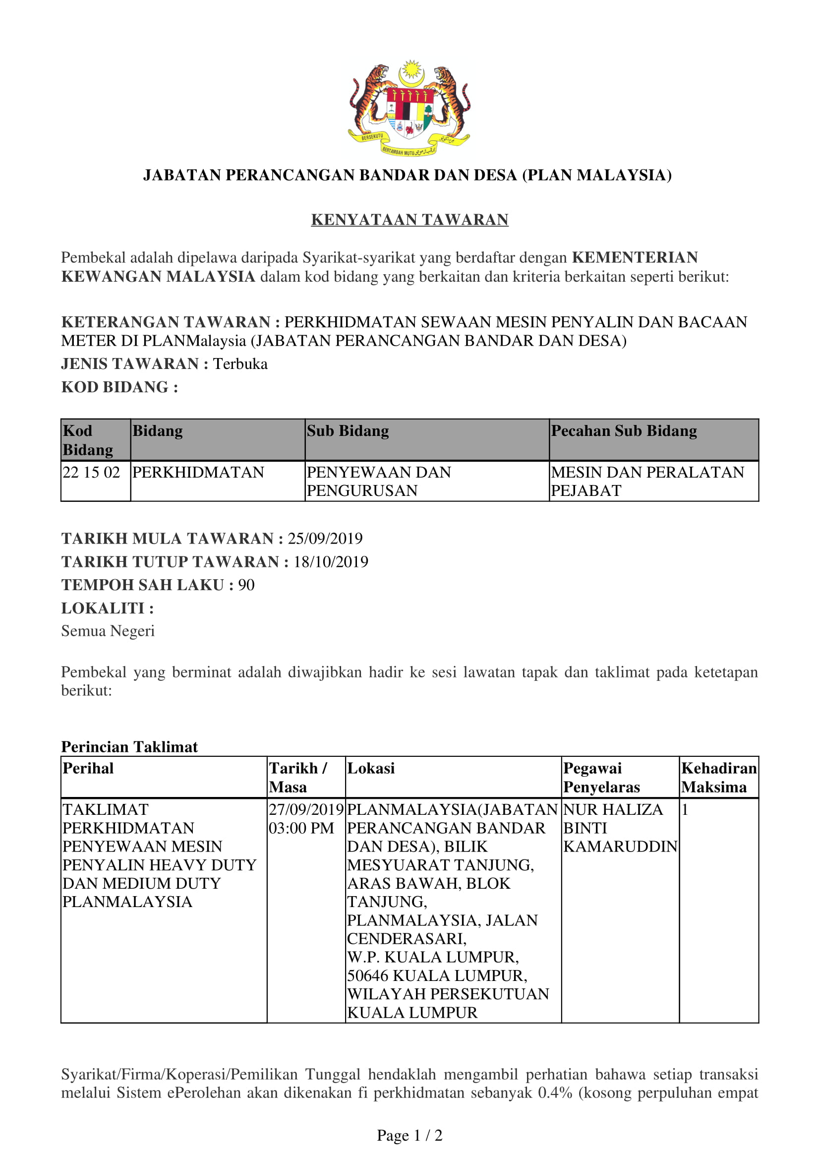 26092019 Kenyataan Tawaran Pembekal 1