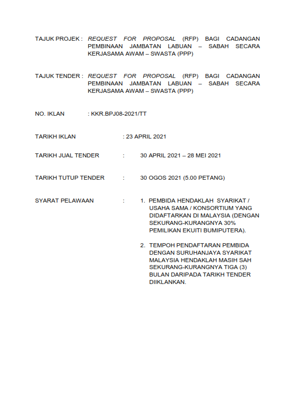 23042021 Kenyataan Tender RFP Jambatan Labuan Sabah BM Version 001